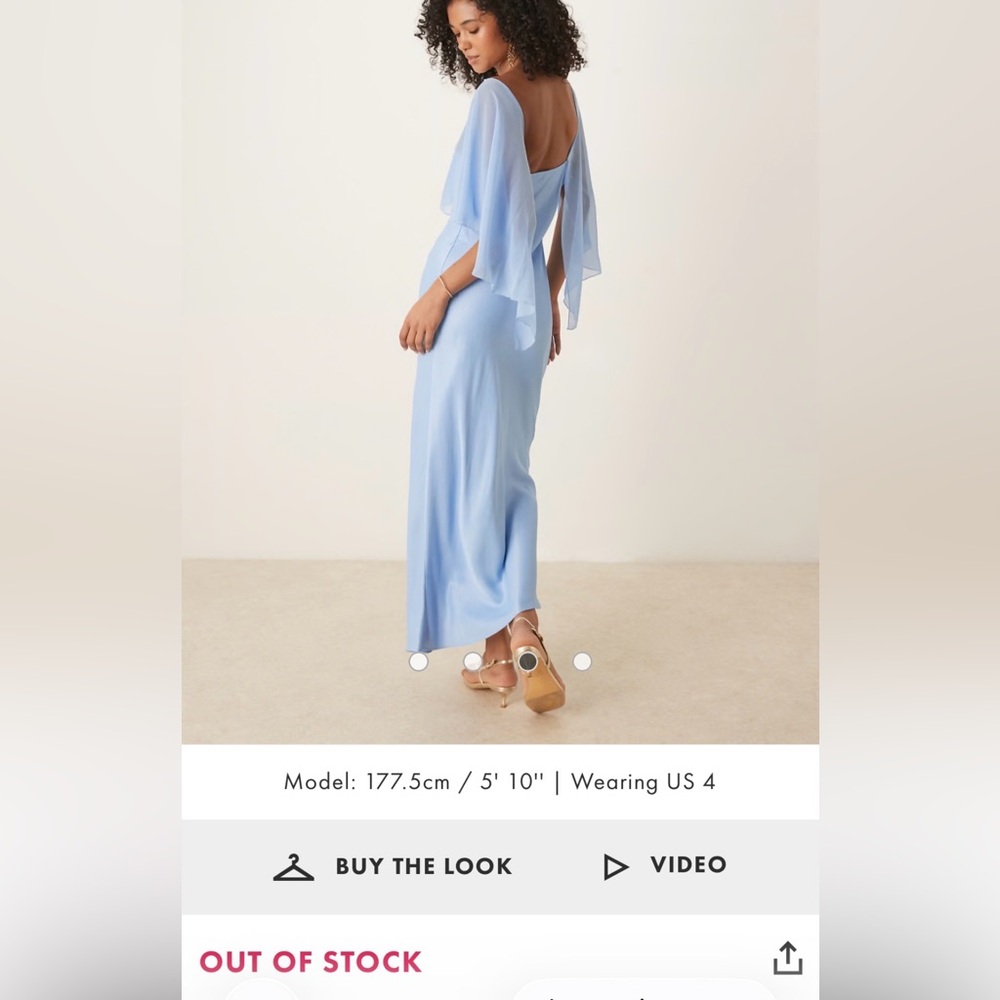 ASOS Light Blue Cape-Overlay Maxi Dress - Picture 2 of 8